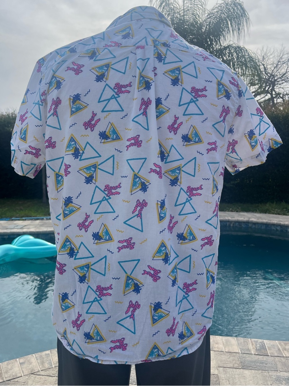80s inspired Beach Bum Button Down Size Large 100% cotton - Picture 3 of 7